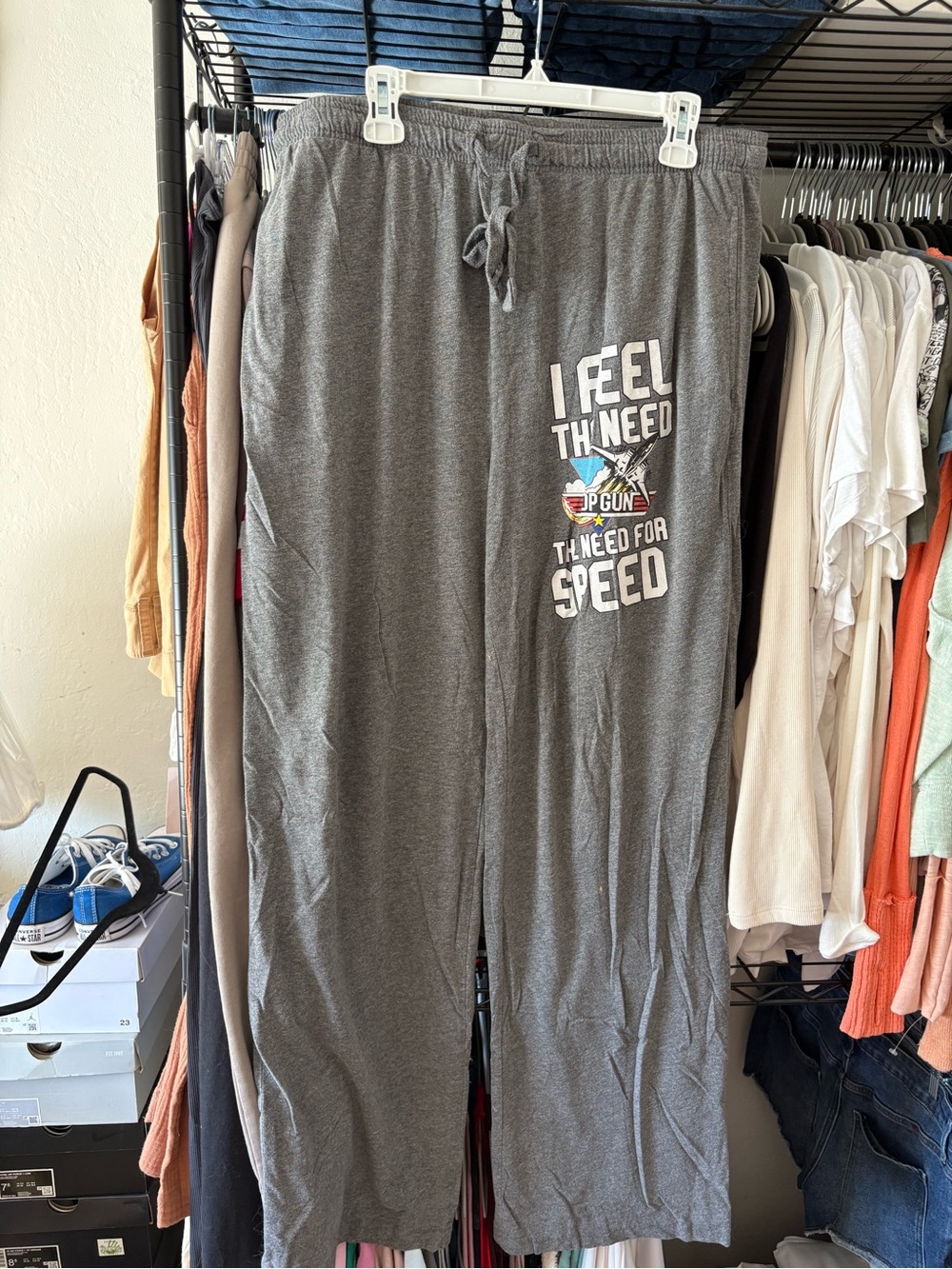 Gray Men’s  Pajama Pants with 'I Feel the Need' Graphic